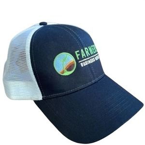 Farmers Business Network Retro Trucker Snapback Hat Cap White Mesh Black NWOT